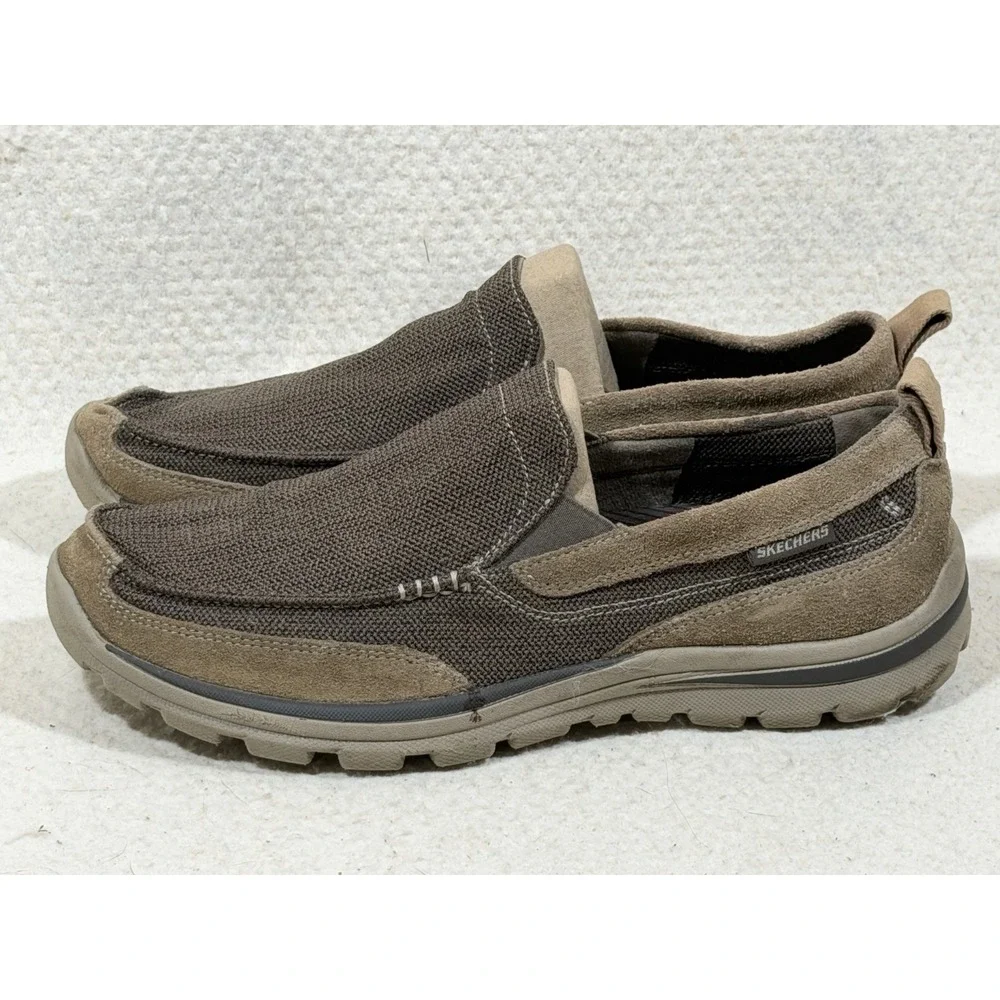 Skechers Relaxed Fit Loafers Mens 11 Brown Slip On Comfort Casual Travel‎